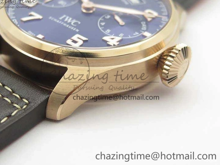 MIROTIME 1227 Big Pilot Real PR IW502701 RG YLF 1:1 Best Edition Blue Dial On Calfskin Strap A Classic 7225